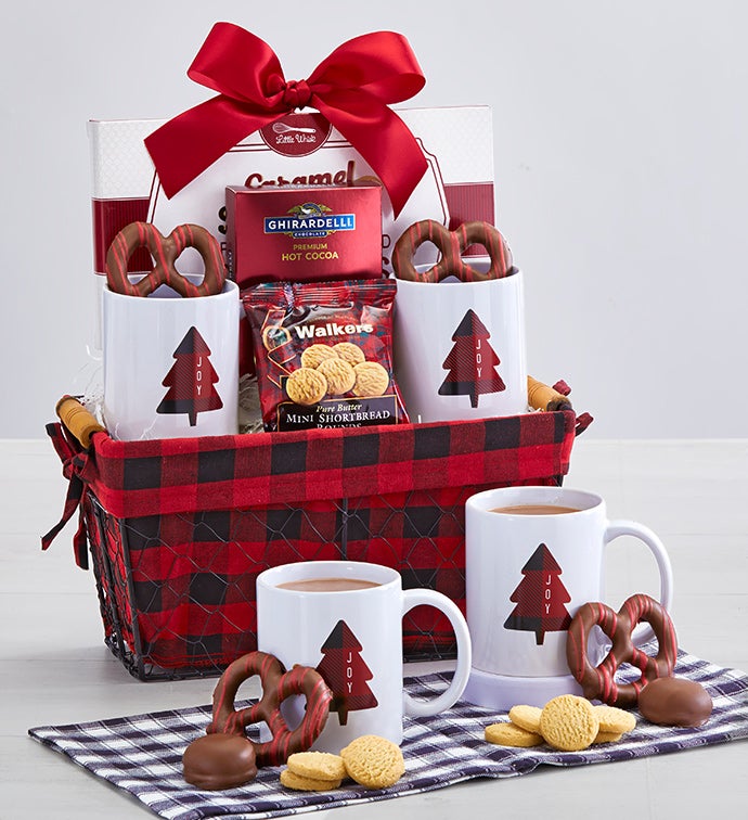 Holiday Joy Buffalo Plaid Gift Basket